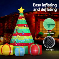 Jingle Jollys Christmas Inflatable Gift Tree 2.2M Height Flashing Light Decorations Illuminated thumbnail