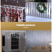 160 LED 6M Christmas Lights Icicle Light Solar Cold Jingle Jollys thumbnail