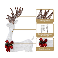1.5M Christmas Lights Reindeer 100 LED Decorations Jingle Jollys thumbnail