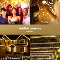 2Mx3M Christmas Lights Net String Light Decorations Warm 504 LED Jingle Jollys thumbnail