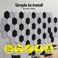 Alpha Acoustic Foam 12pcs 35x30x0.9cm Soundproof Absorption Panel Adhesive Grey thumbnail