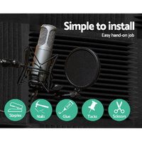 Alpha Acoustic Foam 60pcs 30x30x5cm Sound Absorption Proofing Panel Studio Wedge thumbnail