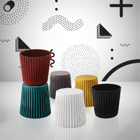 Artiss 2x Bar Stools Cupcake Plastic Foot Stool Black thumbnail