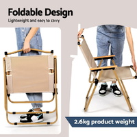 Gardeon Outdoor Camping Chairs Portable Folding Beach Chair Patio Furniture thumbnail