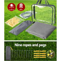 Caravan Privacy Screen Roll Out Awning 4.6x1.95M End Wall Side Sun Shade Grey thumbnail