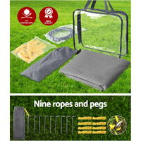 Caravan Privacy Screen Roll Out Awning 4.9x1.95M End Wall Side Sun Shade Grey thumbnail
