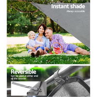 Caravan Privacy Screen Roll Out Awning 1.95 x 2.2M Sun Shade End Wall Side Grey thumbnail