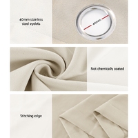 Artiss 2X 132x160cm Blockout Sheer Curtains Beige thumbnail