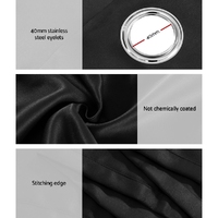 Artiss 2X 132x160cm Blockout Sheer Curtains Black thumbnail