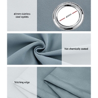 Artiss 2X 132x242cm Blockout Sheer Curtains Light Grey thumbnail