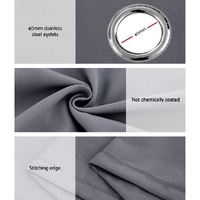 Artiss 2X 132x304cm Blockout Sheer Curtains Charcoal thumbnail