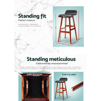 Artiss 2x Bar Stools Wooden Stool Black thumbnail