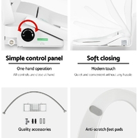 Cefito Electric Bidet Toilet Seat Cover Auto Smart Water Wash Dryer Night Light thumbnail