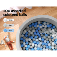 Keezi Kids Ball Pit 90x30cm Ocean Foam Play Pool Barrier Toys Children Grey thumbnail
