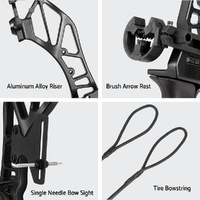Everfit 55lbs Bow Arrow Set Recurve Takedown Archery Hunting for Beginner Red thumbnail
