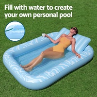 Bestway Float Floating Seat Pool Lounger Inflatable Lounge Chair Bed Pillow Cup Holder 2.03MX1.37M thumbnail