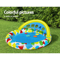 Bestway Kids Pool 120x117x46cm Inflatable Play Swimming Pools w/ Canopy 45L thumbnail