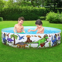 Bestway Kids Pool 183x38cm Round Above Ground Rigid Swimming Pools Dinosaur 946L thumbnail