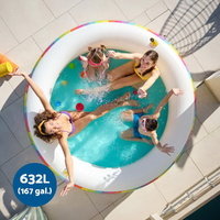Bestway Kids Inflatable Round Pool Above Ground Cup Holder Rainbow 206x206x51cm thumbnail