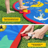 Bestway Kids Splash Pad Pool Sprinkler Spray Play Mat Water Fun Toys 170cm x140cm thumbnail