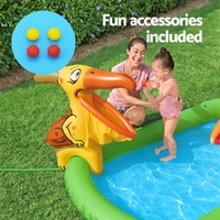 Bestway Kids Inflatable Play Splash Pool with Slide Ball Tossing Toys 242x140cm thumbnail