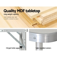 Weisshorn Folding Camping Table 60CM Adjustable Portable Outdoor Picnic Desk thumbnail