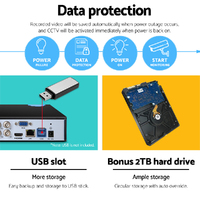 UL-tech CCTV Security System 4CH DVR 4 Cameras 2TB Hard Drive thumbnail