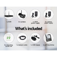 UL-tech Wireless CCTV Security System 8CH NVR 3MP 8 Bullet Cameras 4TB thumbnail