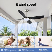 Devanti 52'' Ceiling Fan DC Motor w/Light w/Remote Black thumbnail