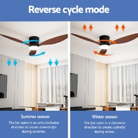 Devanti 52'' Ceiling Fan DC Motor w/Light w/Remote - Dark Wood thumbnail