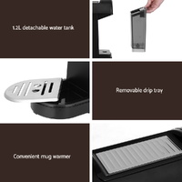 Devanti 20 Bar Coffee Machine Espresso Cafe Maker Black thumbnail