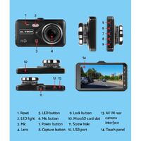 UL-tech Dash Camera 1080P 4" Front Rear View,UL-tech Dash Camera 1080P 4" Front Rear View Cam Car DVR Reverse Recorder 32GB thumbnail