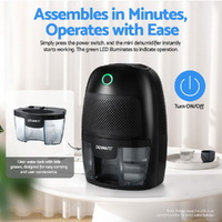 Devanti Dehumidifier 600ML Air Purifier Black thumbnail