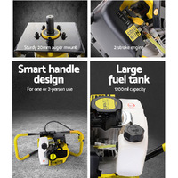 Giantz 80CC Post Hole Digger Motor Only Petrol Engine Yellow thumbnail