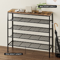Artiss Shoe Rack 5-tier 25 Pairs Walnut Bob thumbnail