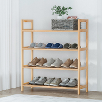 Artiss 4-tier Shoe Rack 12 Pairs Shoe Storage Weaved Shelves thumbnail