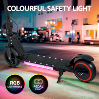 Electric Scooter 130W 16KM/H LED Light Folding Portable Riding Commuter Black thumbnail