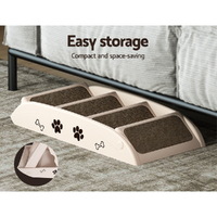 i.Pet Dog Ramp Steps For Bed Sofa Car Pet Stairs Ladder Portable Foldable Beige thumbnail