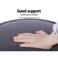Artiss Ottoman Foot Stool Round Teddy Fabric Charcoal thumbnail