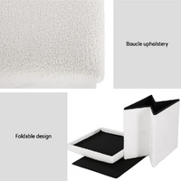 Artiss Ottoman Storage Foot Stool Vanity Square Teddy thumbnail