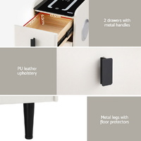 Artiss Smart Bedside Table with Wireless Charging - AIDA White thumbnail