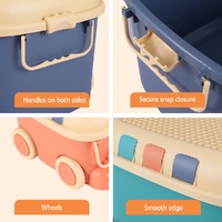 Keezi 3PCS Toy Storage Box Cute Car Toy Container Kids Toys Organiser Snack Boxes thumbnail