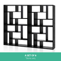 Artiss Bookshelf L Shape DIY - Black thumbnail