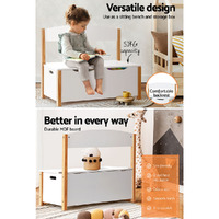 Keezi Kids Toy Box Chest Storage Blanket Children Organiser Seating Bench thumbnail