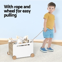 Keezi Kids Toy Box Container Children Chest Storage Clothes Organiser Wheels thumbnail