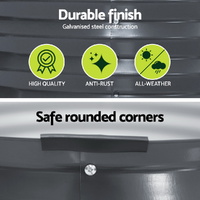 Green Fingers Garden Bed 90X45cm Round Latches Planter Box Raised Galvanised Herb thumbnail