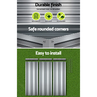 Green Fingers Garden Bed 86x86x30cm Planter Box Raised Container Galvanised Herb thumbnail