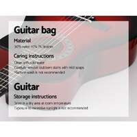 Alpha 34 Inch Classical Guitar Wooden Body Nylon String Beginner Kids Gift Red thumbnail