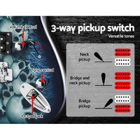 Alpha 41 Inch Electirc Guitar Humbucker Pickup Switch Full Size Skull Pattern thumbnail