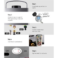 Devanti Portable Gas Water Heater 8L/Min With Pump LPG System Grey thumbnail